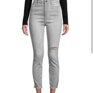 New DL1961 Chrissy Cropped Skinny Jeans Gray